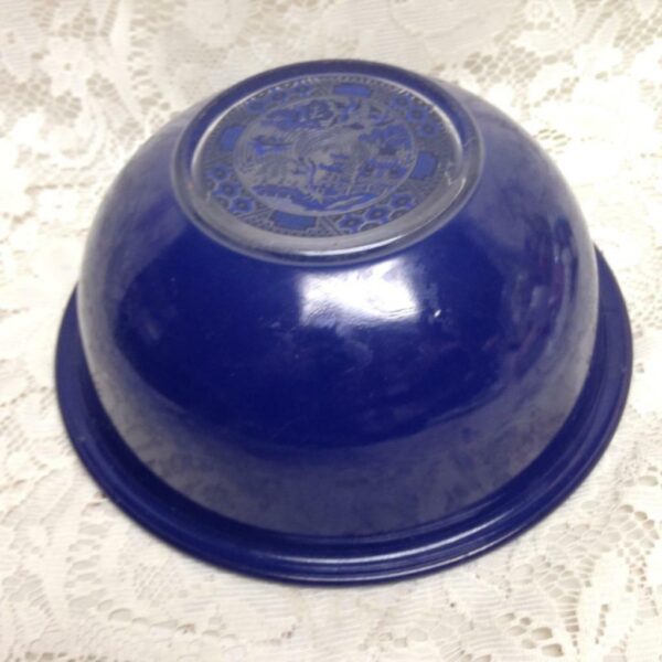 Vintage, Pyrex, Cobalt Blue 3.5in x 8.5 in Salad or Pasta Bowl -Blue Willow Fork