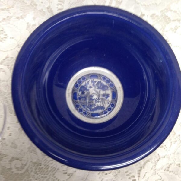 Vintage, Pyrex, Cobalt Blue 3.5in x 8.5 in Salad or Pasta Bowl -Blue Willow Fork