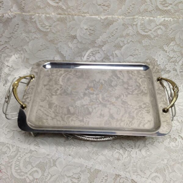 Expandable Silver Plated Rectangular Buffet Server-From 8in x 4in to 16in x 4in