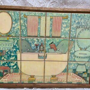 Rare, Custom Made, Heavy Tiled Bath Decor 19in x 15in