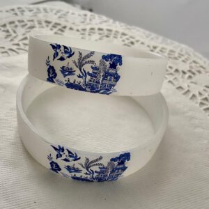 2pc Blue Willow Large Bangles 10-inch in Circumference