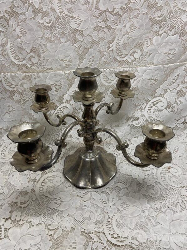 Vintage, Large Silver-plated 5-Lights Candelabra