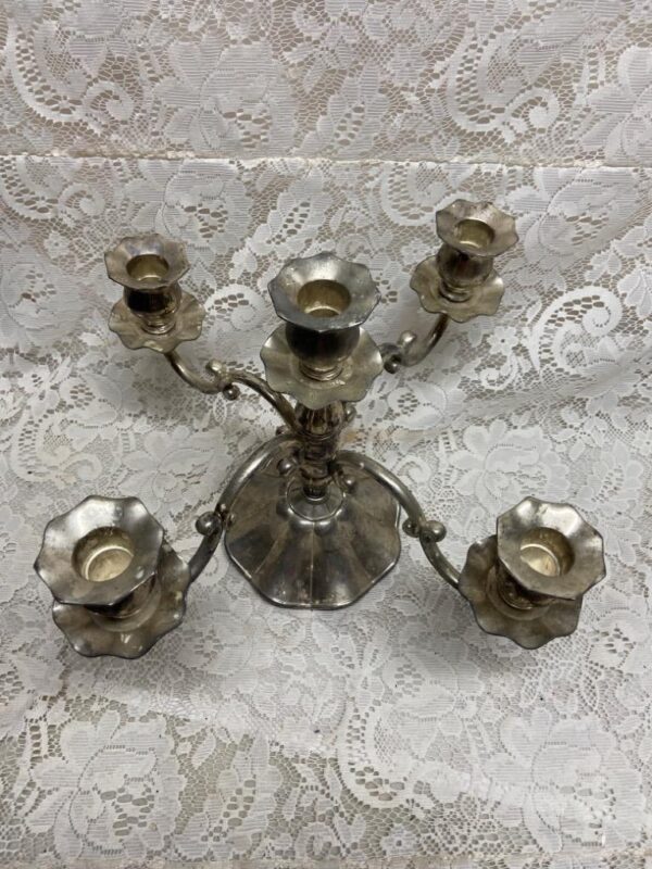 Vintage, Large Silver-plated 5-Lights Candelabra