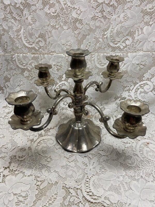 Vintage, Large Silver-plated 5-Lights Candelabra