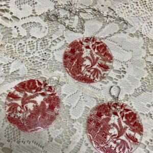 Red Willow 3-pc Pierced Dangling Earrings and Pendant Necklace Set