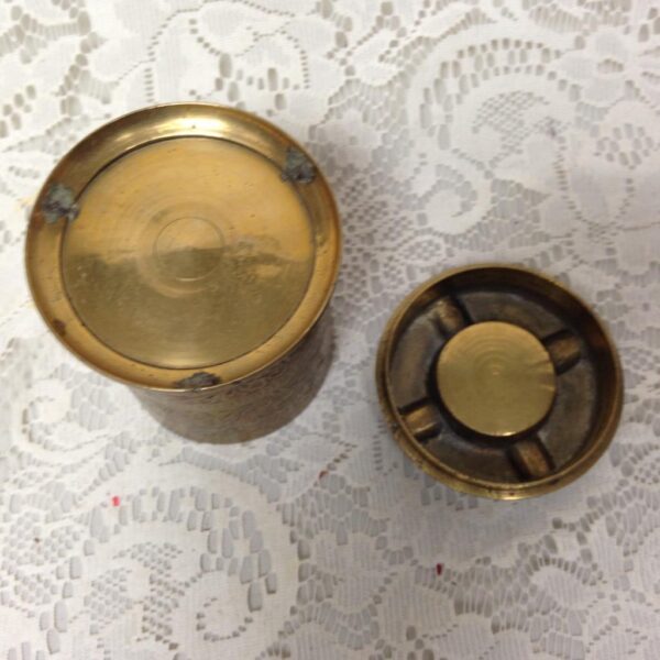 Vintage, Brass Cigarrette Case and Ash Tray Combo 4in x 3in