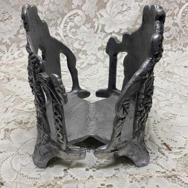 Vintage,Pewter Wine Bottle Holder or Stand 6in x 5in