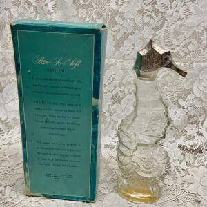 1970s Avon Sea Horse Skin So Soft Bath Oil Decanter 6fl oz (Empty Bottle)