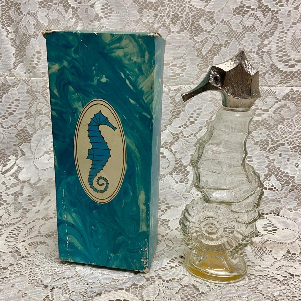 1970s Avon Sea Horse Skin So Soft Bath Oil Decanter 6fl oz (Empty Bottle)