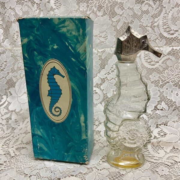 1970s Avon Sea Horse Skin So Soft Bath Oil Decanter 6fl oz (Empty Bottle)