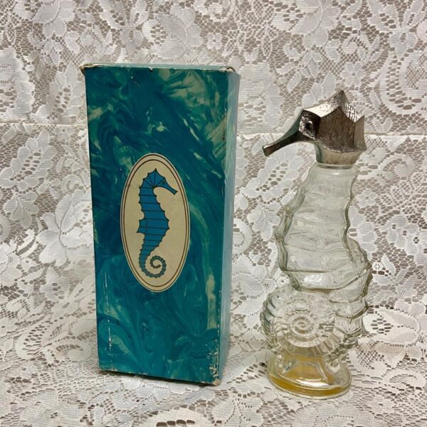 1970s Avon Sea Horse Skin So Soft Bath Oil Decanter 6fl oz (Empty Bottle)