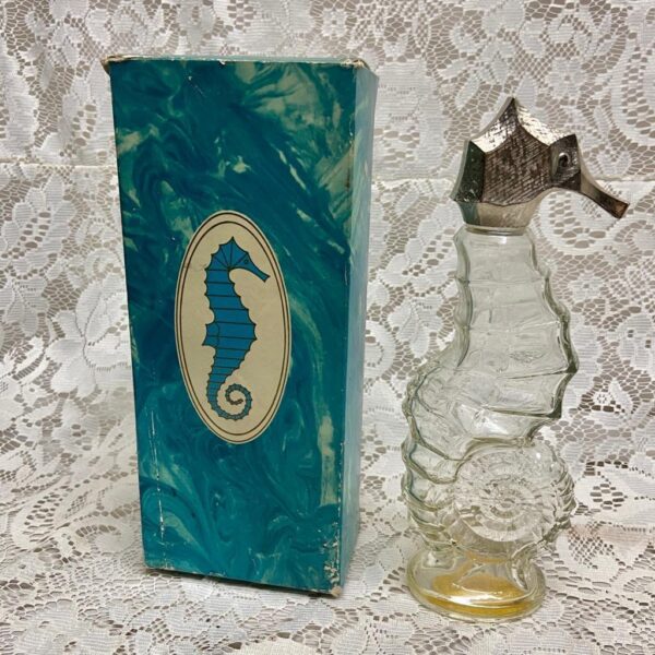 1970s Avon Sea Horse Skin So Soft Bath Oil Decanter 6fl oz (Empty Bottle)