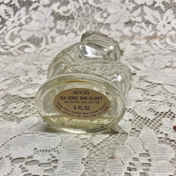 1970s Avon Sea Horse Skin So Soft Bath Oil Decanter 6fl oz (Empty Bottle)