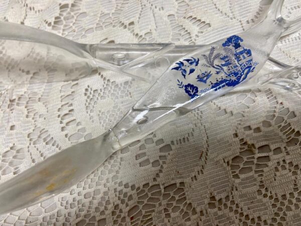 Blue Willow, 12in Salad-Pasta Plastic Tong