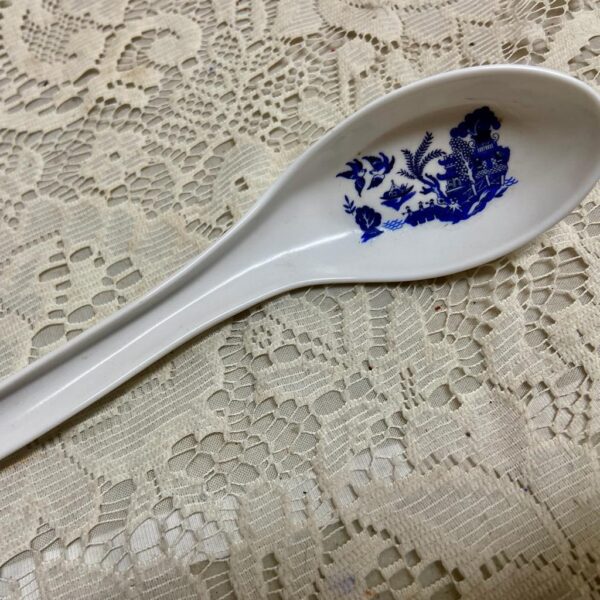 Blue Willow Melamine Soup Spoon 8in x 2in