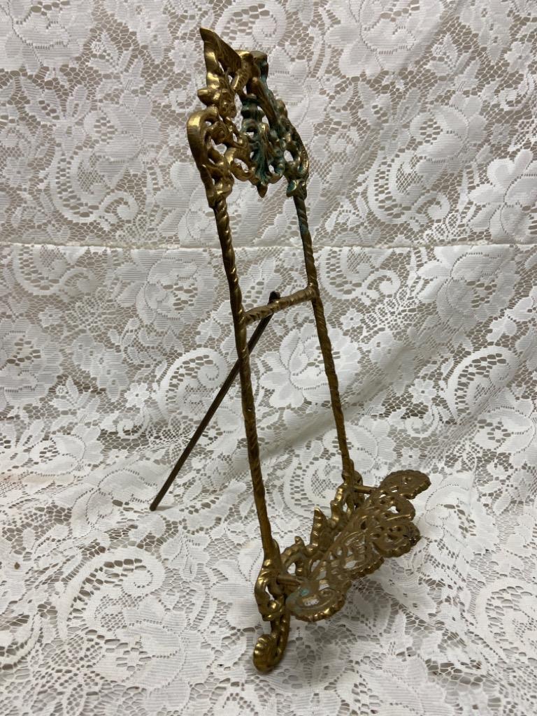 Vintage, Bronze Metal Ornate Easel