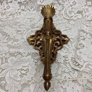 Vintage, Brass Sconce- Candle Holder 11in x 6in x 4in