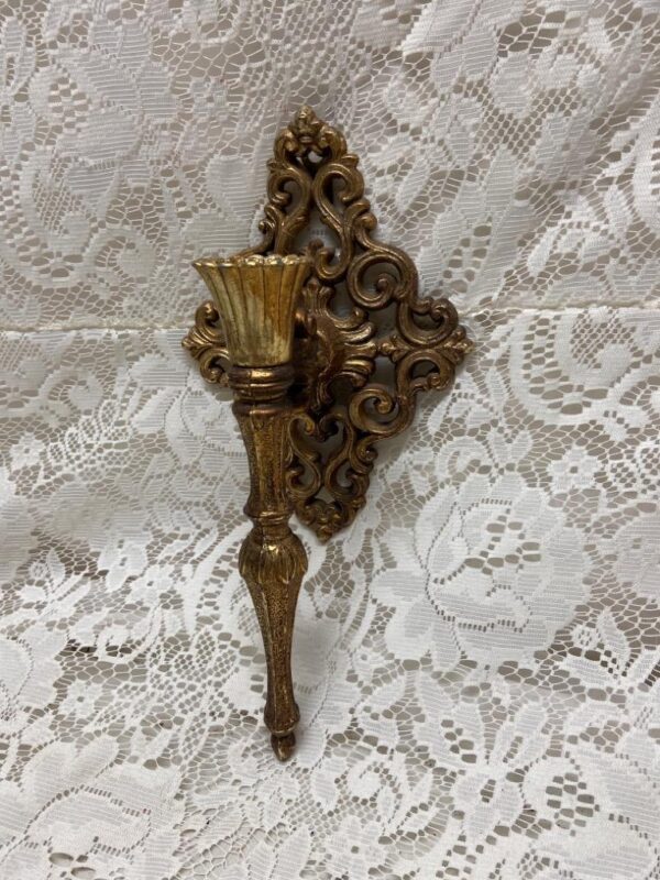 Vintage, Brass Sconce- Candle Holder 11in x 6in x 4in