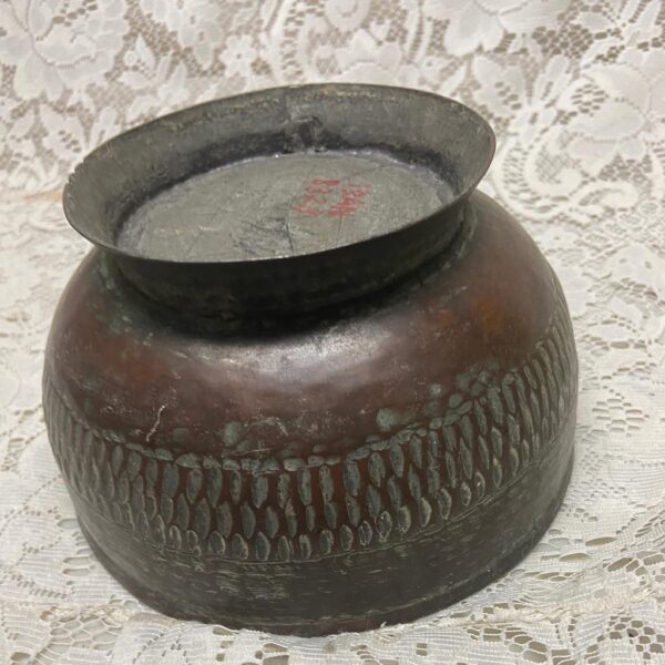 Vintage, Iranian Pewter- Copper, Bowl 4in H x 7.5in D