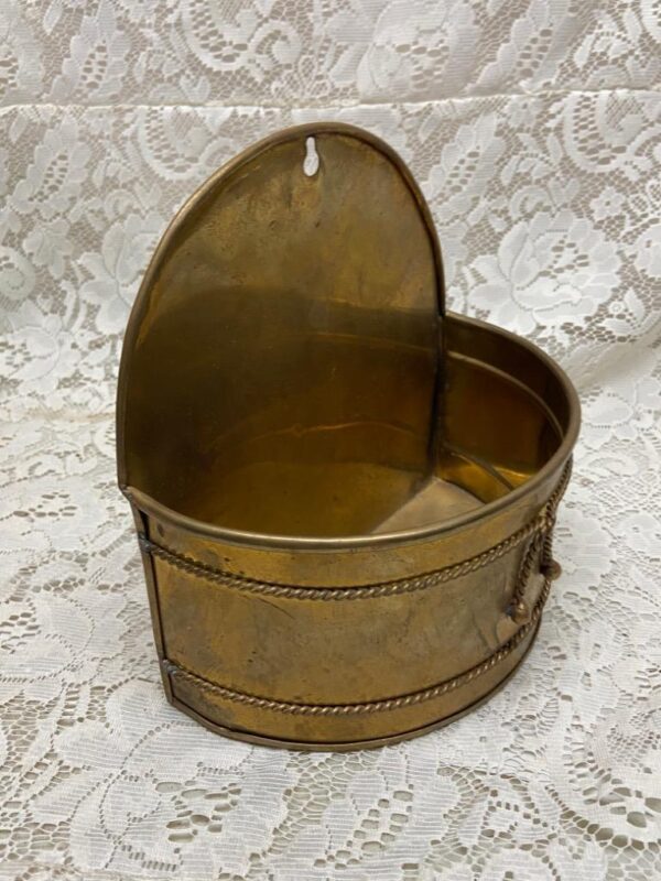 Vintage, Rare, Brass Hanging Salt Box 8.5in x 8in x 5.5in