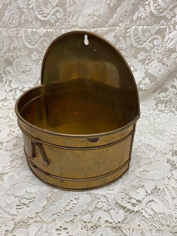 Vintage, Rare, Brass Hanging Salt Box 8.5in x 8in x 5.5in