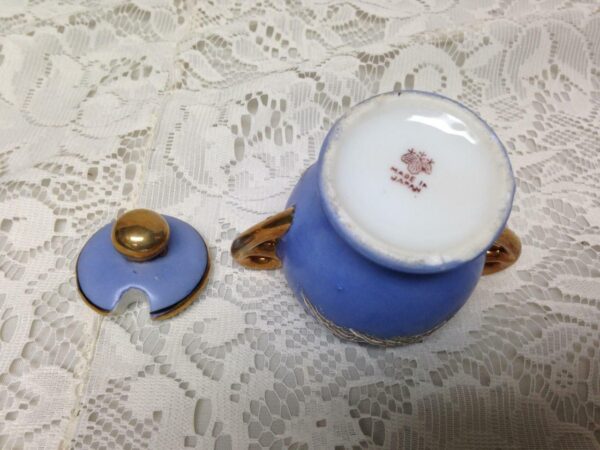 1920s, Japan, Rare, Moriage, Variant Gaudy Blue Willow 5pc Condiment Set