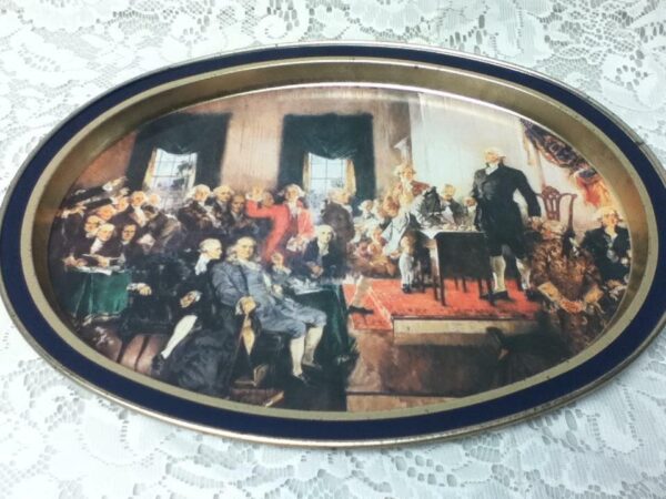 Vintage, Rare, Signing of the Constitution 1787 by H. C. Christy, 15inx12in Tray