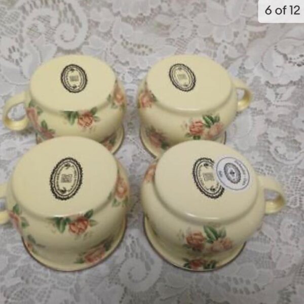 1983 Camp MacKenzie Childs Ltd., Beige Floral Enamelware, 11pcTea Set