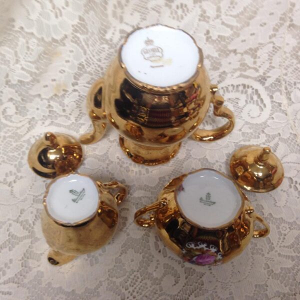 Vintage Rare, German, Gilded 17pc Tea Set