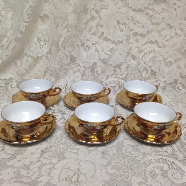 Vintage Rare, German, Gilded 17pc Tea Set