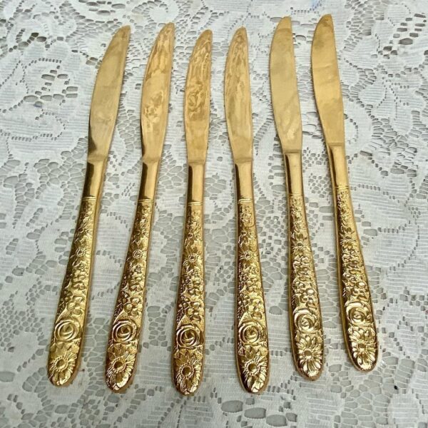 Vintage, 24-pc Stanley Roberts Japan Gold Plated Flatware Service for 6 with Box