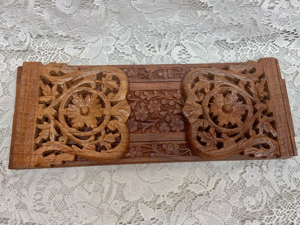 Vintage, Carved Fruits Wooden Kitchen Towel -Paper Towel Rack -in x -in x -in