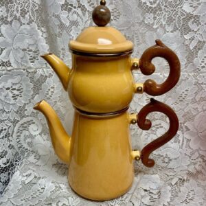 1995 Camp MacKenzie Childs Ltd., Dark Yellow Enamelware, 3pcTea or CampSet