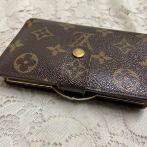 Louis Vuitton Brown Mono Compact Kisslock Bifold Wallet 5.5inx4in