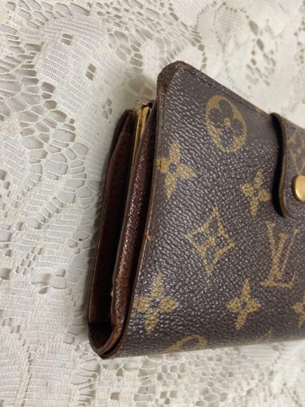 Louis Vuitton Brown Mono Compact Kisslock Bifold Wallet 5.5inx4in