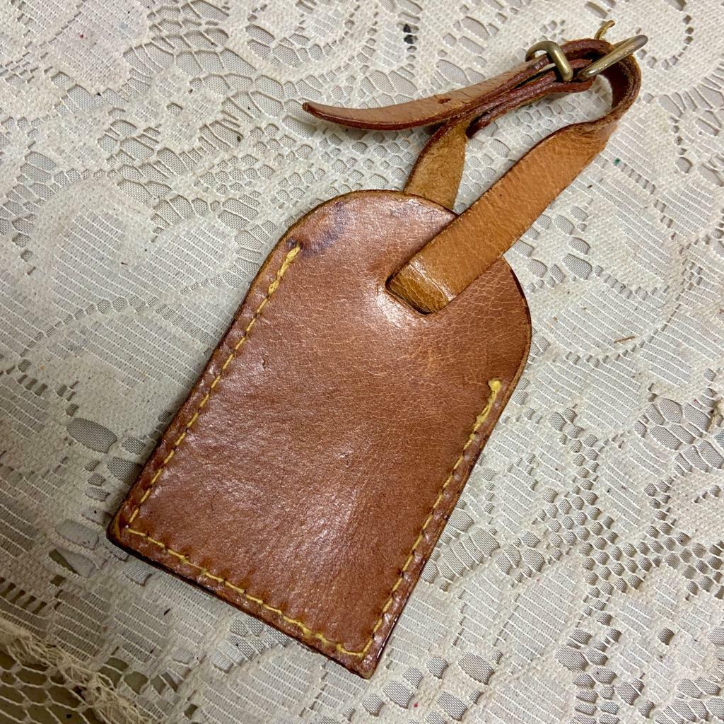 Authentic, Etro Tan Leather Handbag or Luggage Name Tag