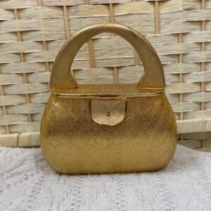 Vintage, Rosenfeld-Italy Boxy Metal, Gold Evening Purse 7in x 7in x2in