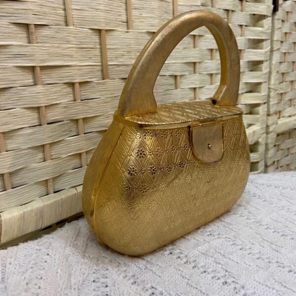 Vintage, Rosenfeld-Italy Boxy Metal, Gold Evening Purse 7in x 7in x2in