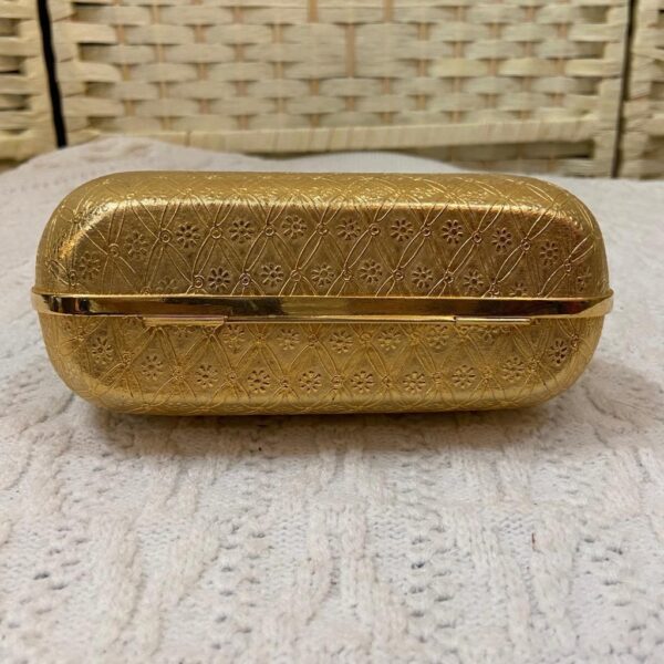 Vintage, Rosenfeld-Italy Boxy Metal, Gold Evening Purse 7in x 7in x2in