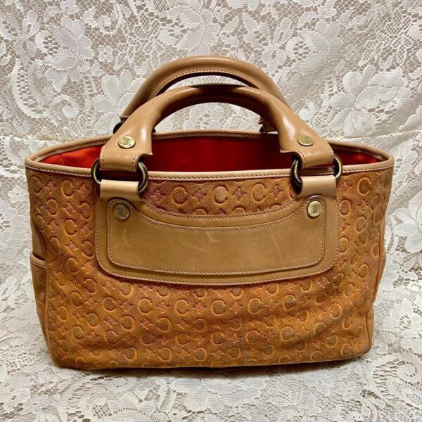 Vintage Authentic Celine Rust Orange Brown Suede Leather Handbag