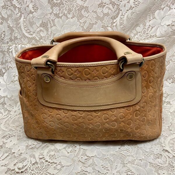 Vintage Authentic Celine Rust Orange Brown Suede Leather Handbag