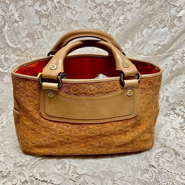 Vintage Authentic Celine Rust Orange Brown Suede Leather Handbag