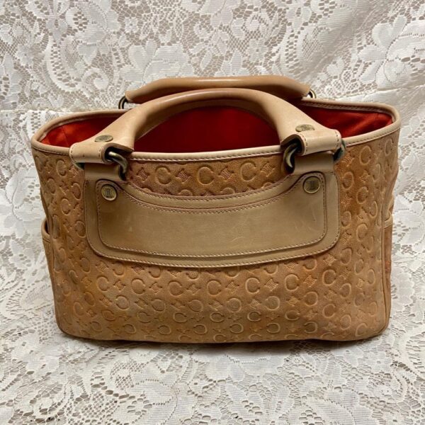 Vintage Authentic Celine Rust Orange Brown Suede Leather Handbag