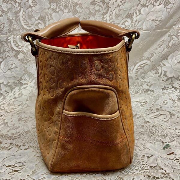 Vintage Authentic Celine Rust Orange Brown Suede Leather Handbag