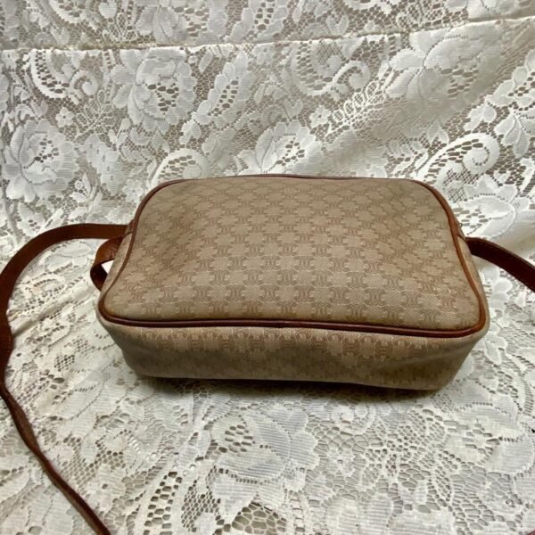 Celine, Paris, Italy Cream Macadam Double Zip-Pocket Crossbody HandBag 9in x 6.5