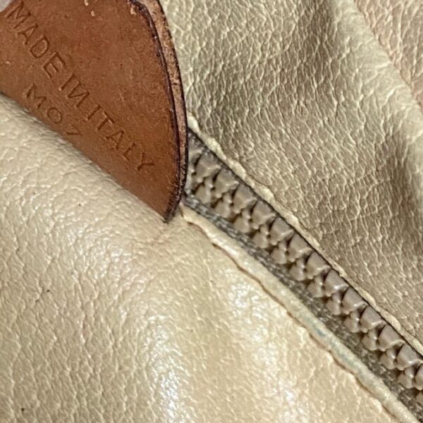 Celine, Paris, Italy Cream Macadam Double Zip-Pocket Crossbody HandBag 9in x 6.5