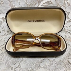 Louis Vuitton, France Amber Gold Sunglasses With Original Case