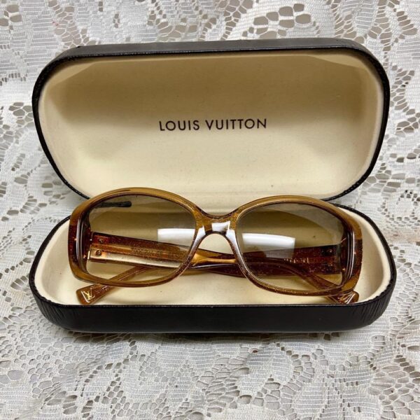 Louis Vuitton, France Amber Gold Sunglasses With Original Case