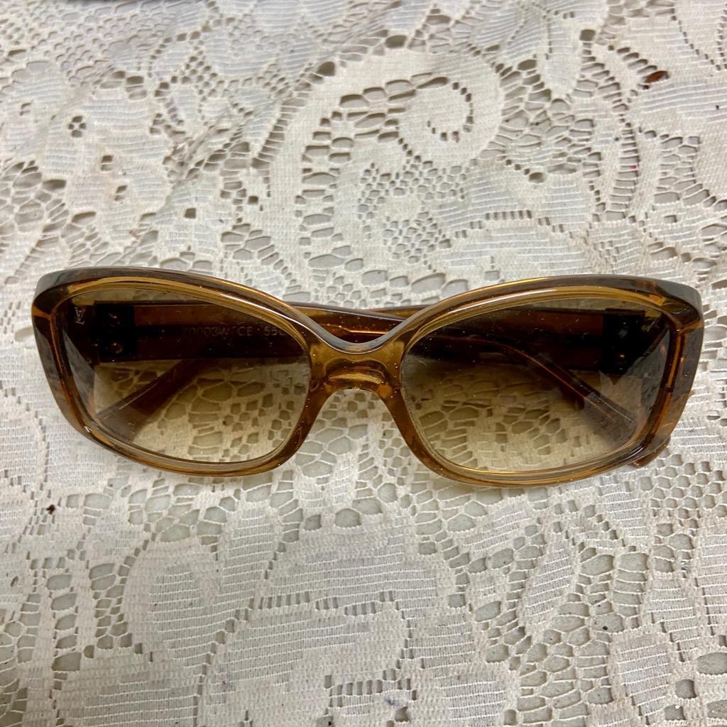 Louis Vuitton, France Amber Gold Sunglasses With Original Case