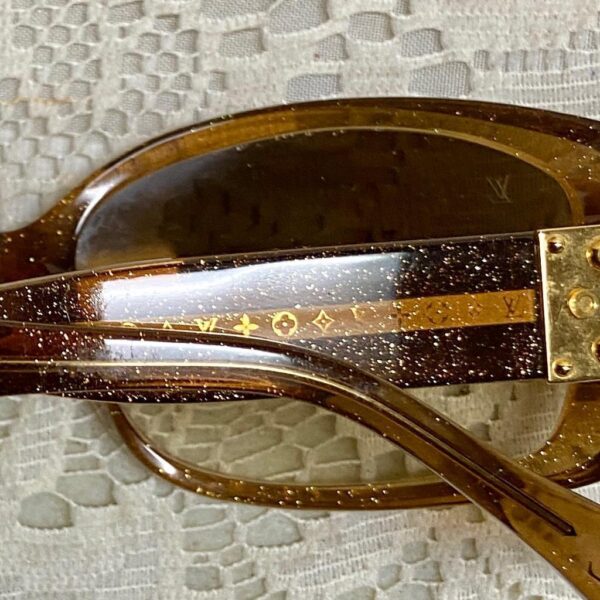 Louis Vuitton, France Amber Gold Sunglasses With Original Case